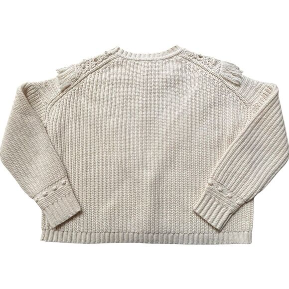 Boden Wool Blend Fringed Oversized Sweater Size Medium New With Tags K0725 Cream - Picture 4 of 11